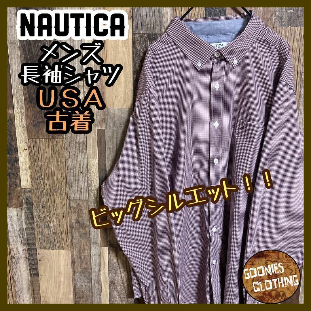 NAUTICA(ノーティカ)のNAUTICA 古着 ボタンダウンシャツ 長袖 シャツ チェック 刺繍 ロゴ メンズのトップス(シャツ)の商品写真