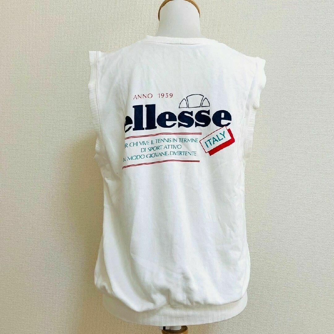 ellesse(エレッセ)のエレッセ　ベスト　F　ホワイト　ネイビー　グリーン　プリント　カジュアル　綿 レディースのトップス(ベスト/ジレ)の商品写真