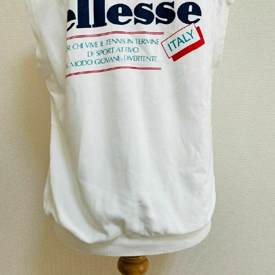 ellesse(エレッセ)のエレッセ　ベスト　F　ホワイト　ネイビー　グリーン　プリント　カジュアル　綿 レディースのトップス(ベスト/ジレ)の商品写真