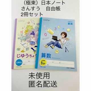 キョクトウアソシエイツ(KYOKUTO)の日本ノート　（極東）算数　自由帳　2冊セット(ノート/メモ帳/ふせん)