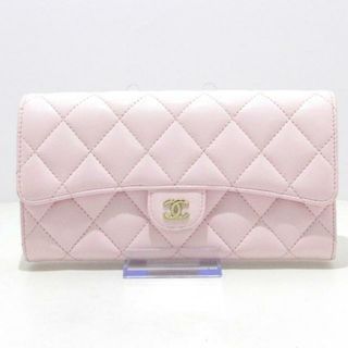 シャネル(CHANEL)のCHANEL(シャネル) 長財布 マトラッセ AP0241 ライトピンク ゴールド金具 キャビアスキン(財布)