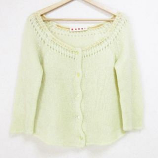 マルニ(Marni)のMARNI(マルニ) カーディガン サイズ38 S レディース - イエロー モヘヤ/ナイロン/ウール(カーディガン)