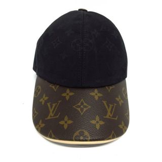 ルイヴィトン(LOUIS VUITTON)のLOUIS VUITTON(ルイヴィトン) キャップ モノグラム美品  キャップウパキャップ M76528 ノワール モノグラム･キャンバス、レザー（皮革の種類：牛革）のパイピング(キャップ)