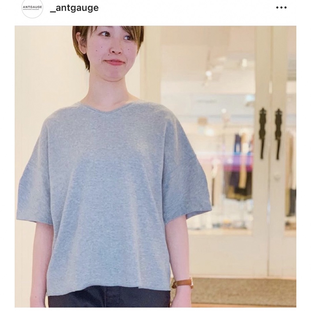 Antgauge(アントゲージ)の美品！アントゲージantgauge 異素材切り替えドルマンTシャツ レディースのトップス(Tシャツ(半袖/袖なし))の商品写真