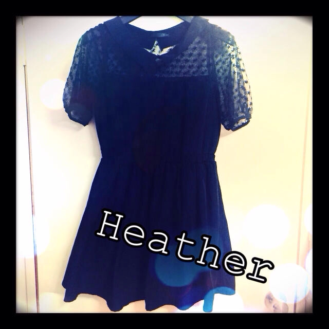 heather(ヘザー)のHeather ブラックワンピース レディースのワンピース(ミニワンピース)の商品写真