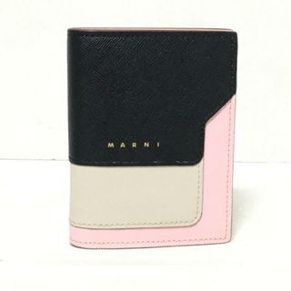 Marni - MARNI(マルニ) 2つ折り財布 - 黒×ベージュ×ライトピンク レザー