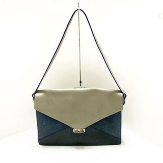 セリーヌ(celine)のCELINE(セリーヌ) ショルダーバッグ ダイヤモンド グレーベージュ×ネイビー×黒 レザー×スエード(ショルダーバッグ)