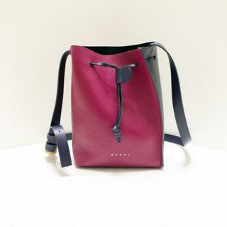 マルニ(Marni)のMARNI(マルニ) ショルダーバッグ - ピンク×ダークグレー×ネイビー レザー(ショルダーバッグ)