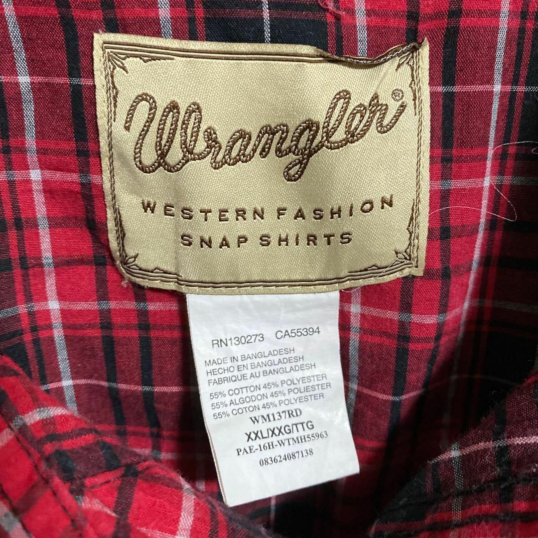 Wrangler(ラングラー)のラングラー レッド ブラック チェック シャツ ボタン 長袖 USA古着 赤 黒 メンズのトップス(シャツ)の商品写真