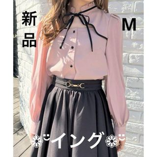 イング(INGNI)のイングリボン付きブラウス ピンク M(シャツ/ブラウス(長袖/七分))