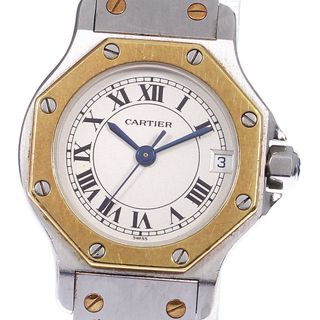 カルティエ(Cartier)のカルティエ CARTIER W2001683 サントスオクタゴンSM YGコンビ デイト クォーツ レディース 保証書付き_811372(腕時計)