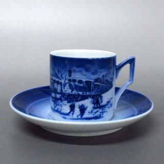 ロイヤルコペンハーゲン(ROYAL COPENHAGEN)のROYAL COPENHAGEN(ロイヤルコペンハーゲン) カップ&ソーサー新品同様  - ネイビー×ブルーグレー 陶器(グラス/カップ)