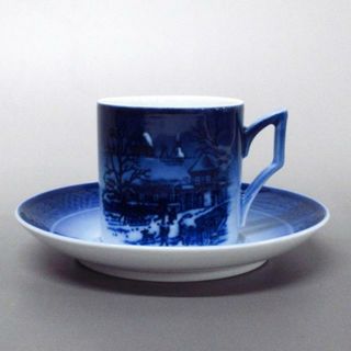 ロイヤルコペンハーゲン(ROYAL COPENHAGEN)のROYAL COPENHAGEN(ロイヤルコペンハーゲン) カップ&ソーサー新品同様  - ネイビー×ブルーグレー 陶器(グラス/カップ)