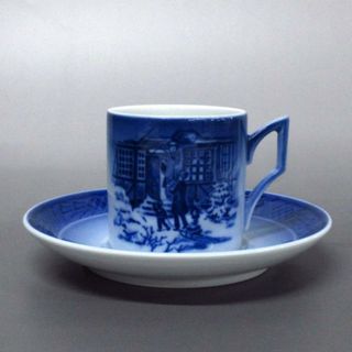 ロイヤルコペンハーゲン(ROYAL COPENHAGEN)のROYAL COPENHAGEN(ロイヤルコペンハーゲン) カップ&ソーサー新品同様  - ネイビー×ブルーグレー 陶器(グラス/カップ)