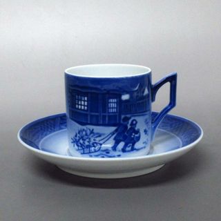 ロイヤルコペンハーゲン(ROYAL COPENHAGEN)のROYAL COPENHAGEN(ロイヤルコペンハーゲン) カップ&ソーサー新品同様  - ネイビー×ブルーグレー 陶器(グラス/カップ)