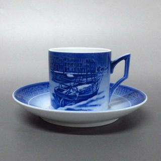 ロイヤルコペンハーゲン(ROYAL COPENHAGEN)のROYAL COPENHAGEN(ロイヤルコペンハーゲン) カップ&ソーサー新品同様  - ネイビー×ブルーグレー 陶器(グラス/カップ)