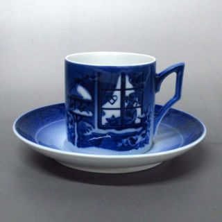 ロイヤルコペンハーゲン(ROYAL COPENHAGEN)のROYAL COPENHAGEN(ロイヤルコペンハーゲン) カップ&ソーサー新品同様  - ネイビー×ブルーグレー 陶器(グラス/カップ)