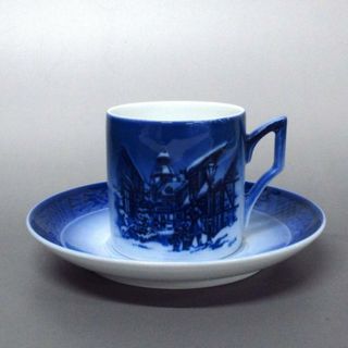 ロイヤルコペンハーゲン(ROYAL COPENHAGEN)のROYAL COPENHAGEN(ロイヤルコペンハーゲン) カップ&ソーサー新品同様  - ネイビー×ブルーグレー 陶器(グラス/カップ)