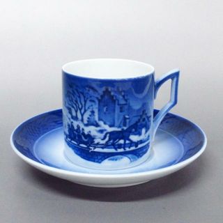 ロイヤルコペンハーゲン(ROYAL COPENHAGEN)のROYAL COPENHAGEN(ロイヤルコペンハーゲン) カップ&ソーサー新品同様  - ネイビー×ブルーグレー 陶器(グラス/カップ)