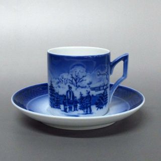 ロイヤルコペンハーゲン(ROYAL COPENHAGEN)のROYAL COPENHAGEN(ロイヤルコペンハーゲン) カップ&ソーサー新品同様  - ネイビー×ブルーグレー 陶器(グラス/カップ)