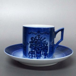 ロイヤルコペンハーゲン(ROYAL COPENHAGEN)のROYAL COPENHAGEN(ロイヤルコペンハーゲン) カップ&ソーサー新品同様  - ネイビー×ブルーグレー 陶器(グラス/カップ)