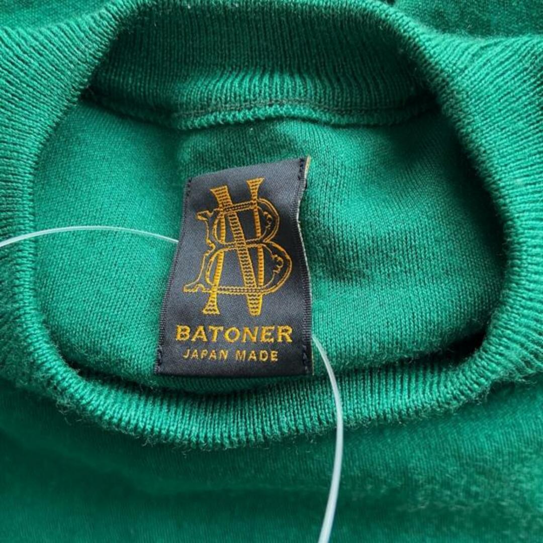 BATONER(バトナー)のBATONER(バトナー) 長袖カットソー サイズ1 S レディース - グリーン クルーネック/ニット レディースのトップス(カットソー(長袖/七分))の商品写真