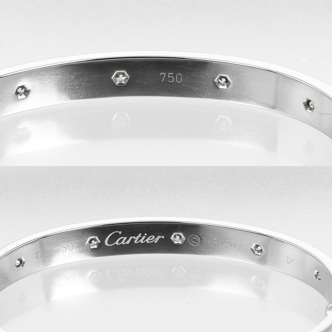 Cartier(カルティエ)の【CARTIER】カルティエ ラブ 旧型 K18ホワイトゴールド×10P フルダイヤモンド 約31.75g レディース ブレスレット レディースのアクセサリー(ブレスレット/バングル)の商品写真