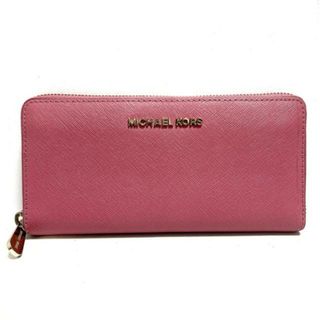 マイケルコース(Michael Kors)のMICHAEL KORS(マイケルコース) 長財布 - ピンク ラウンドファスナー レザー(財布)