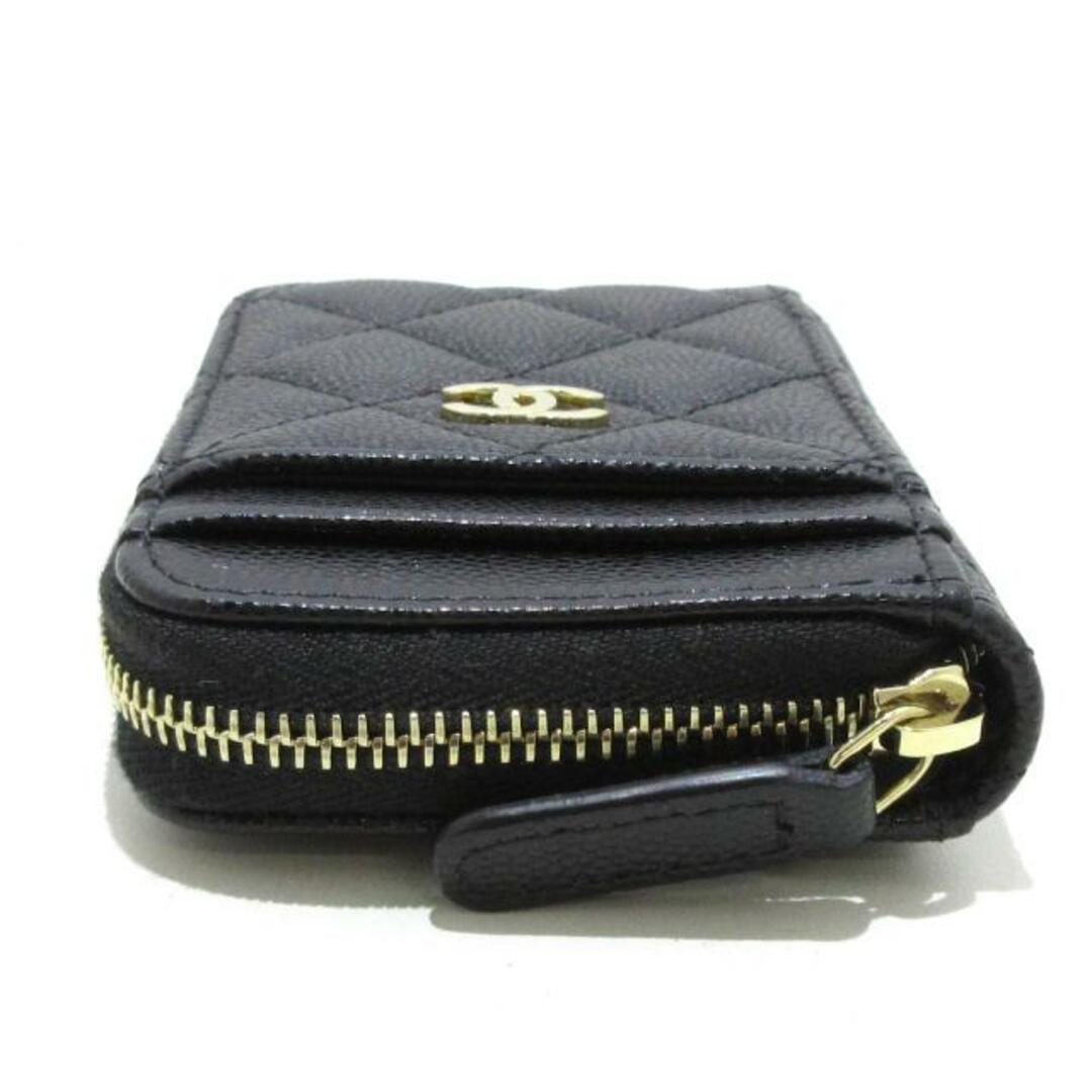 CHANEL(シャネル)のCHANEL(シャネル) コインケース美品  マトラッセ AP1650 黒 ゴールド金具/ラウンドファスナー/フラグメントケース グレインドカーフスキン	 レディースのファッション小物(コインケース)の商品写真