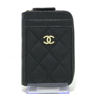 CHANEL - CHANEL(シャネル) コインケース美品  マトラッセ AP1650 黒 ゴールド金具/ラウンドファスナー/フラグメントケース グレインドカーフスキン	