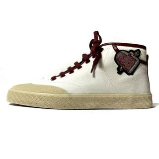 バリー(Bally)のBALLY(バリー) スニーカー 37 レディース美品  - 白×ボルドー×マルチ ハイカット キャンバス×レザー(スニーカー)