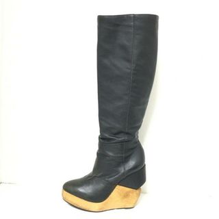 オールセインツ(All Saints)のAll Saints(オールセインツ) ロングブーツ 37 レディース - 黒 ALLSAINT SPITALFIELDS レザー(ブーツ)