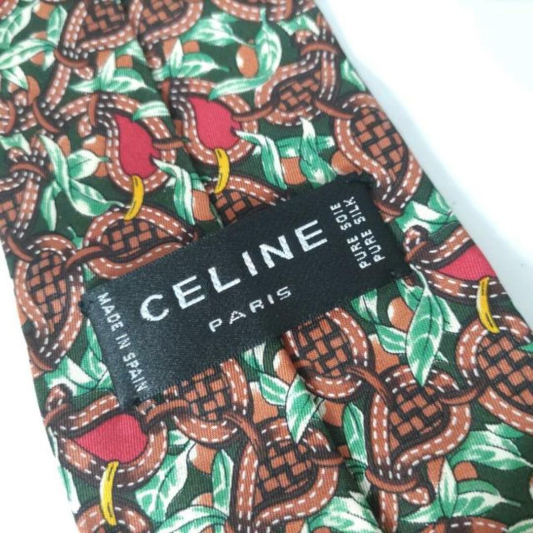 celine(セリーヌ)のCELINE(セリーヌ) ネクタイ メンズ - ダークグリーン×ブラウン×マルチ メンズのファッション小物(ネクタイ)の商品写真
