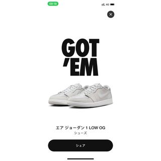 ナイキ(NIKE)のエアジョーダン1 29cmAIR JORDAN 1  LOW OG Silver(スニーカー)