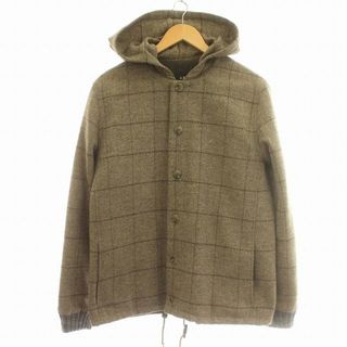 A.P.C - A.P.C. ウール フードジャケット チェック エルボーパッチ M ベージュ