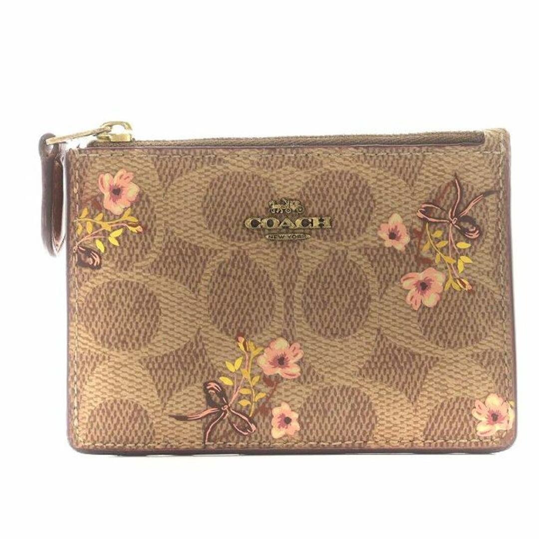 COACH(コーチ)のコーチ パスケース カード入れ 定期入れ 小銭入れ 花柄 茶 M1892 レディースのファッション小物(名刺入れ/定期入れ)の商品写真