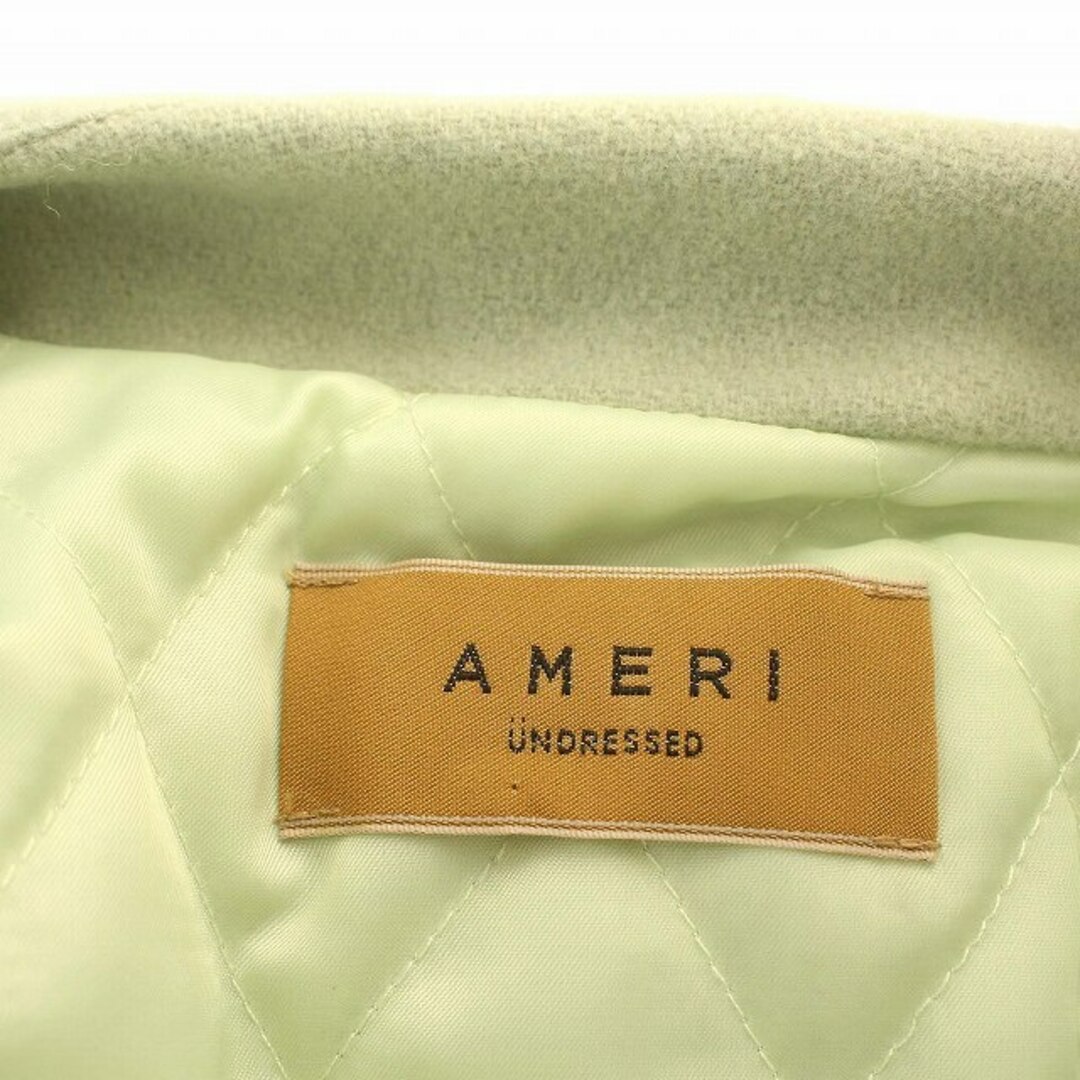 Ameri VINTAGE(アメリヴィンテージ)のアメリ Ameri 22AW ノーカラーコート ベストセット ロング S 緑 レディースのジャケット/アウター(その他)の商品写真