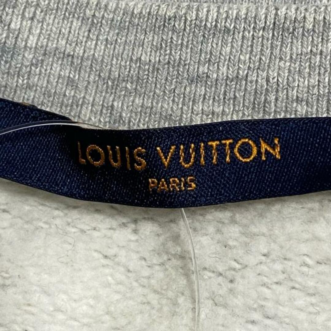 LOUIS VUITTON(ルイヴィトン)のLOUIS VUITTON(ルイヴィトン) トレーナー サイズM メンズ美品  PEACE AND LOVE RM182 GVR HFY61W ライトグレー×黒 長袖/18AW/LV刺繍/裏起毛 メンズのトップス(スウェット)の商品写真