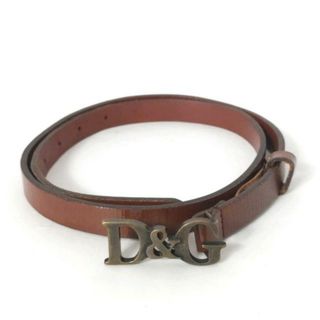 ディーアンドジー(D&G)のD&G(ディーアンドジー) ベルト 40 - ブラウン×ブロンズ レザー×金属素材(ベルト)