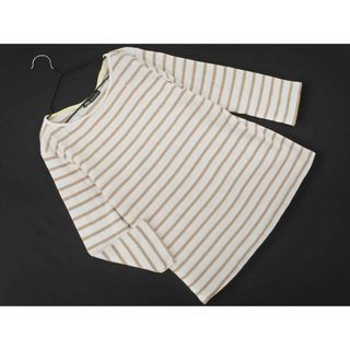 ZARA - ZARA ザラ ボーダー Tシャツ sizeM/白ｘベージュ ■◇ レディース