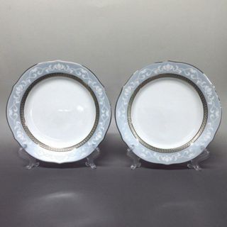 Noritake - Noritake(ノリタケ) 食器新品同様  - 白×シルバー×ライトグレー プレート×2点 陶器