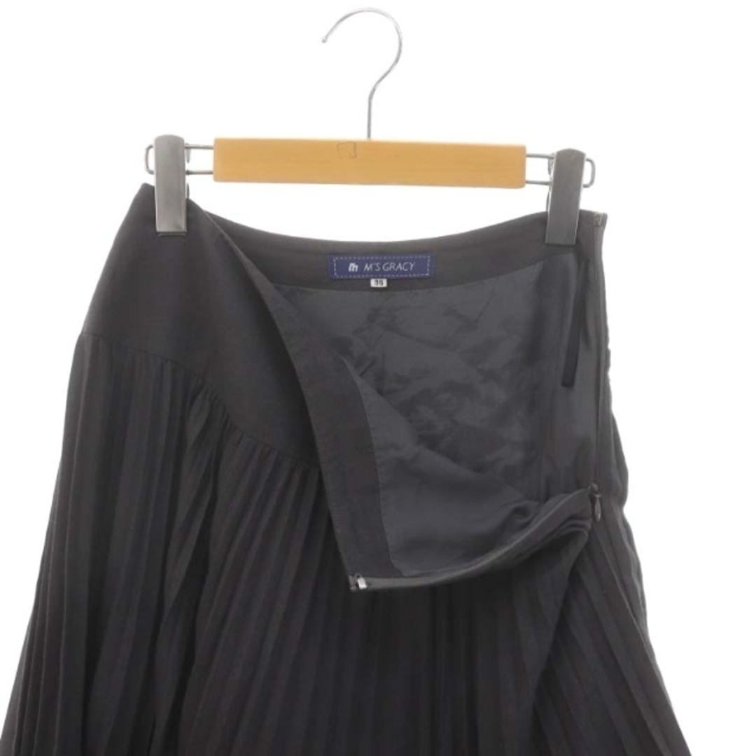 M'S GRACY(エムズグレイシー)のエムズグレイシー プリーツフレアスカート 膝丈 36 チャコールグレー /MI レディースのスカート(ひざ丈スカート)の商品写真