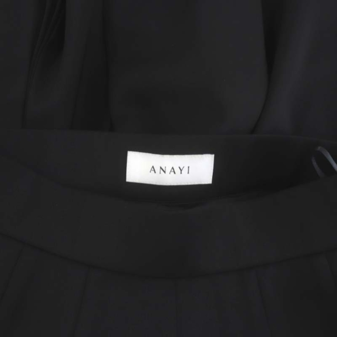 ANAYI(アナイ)のアナイ ANAYI マットサテンプリーツガウチョパンツ スカーチョ 34 黒 レディースのパンツ(その他)の商品写真