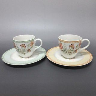 ノリタケ(Noritake)のNoritake(ノリタケ) カップ&ソーサー新品同様  白×アイボリー 花柄 陶器(グラス/カップ)