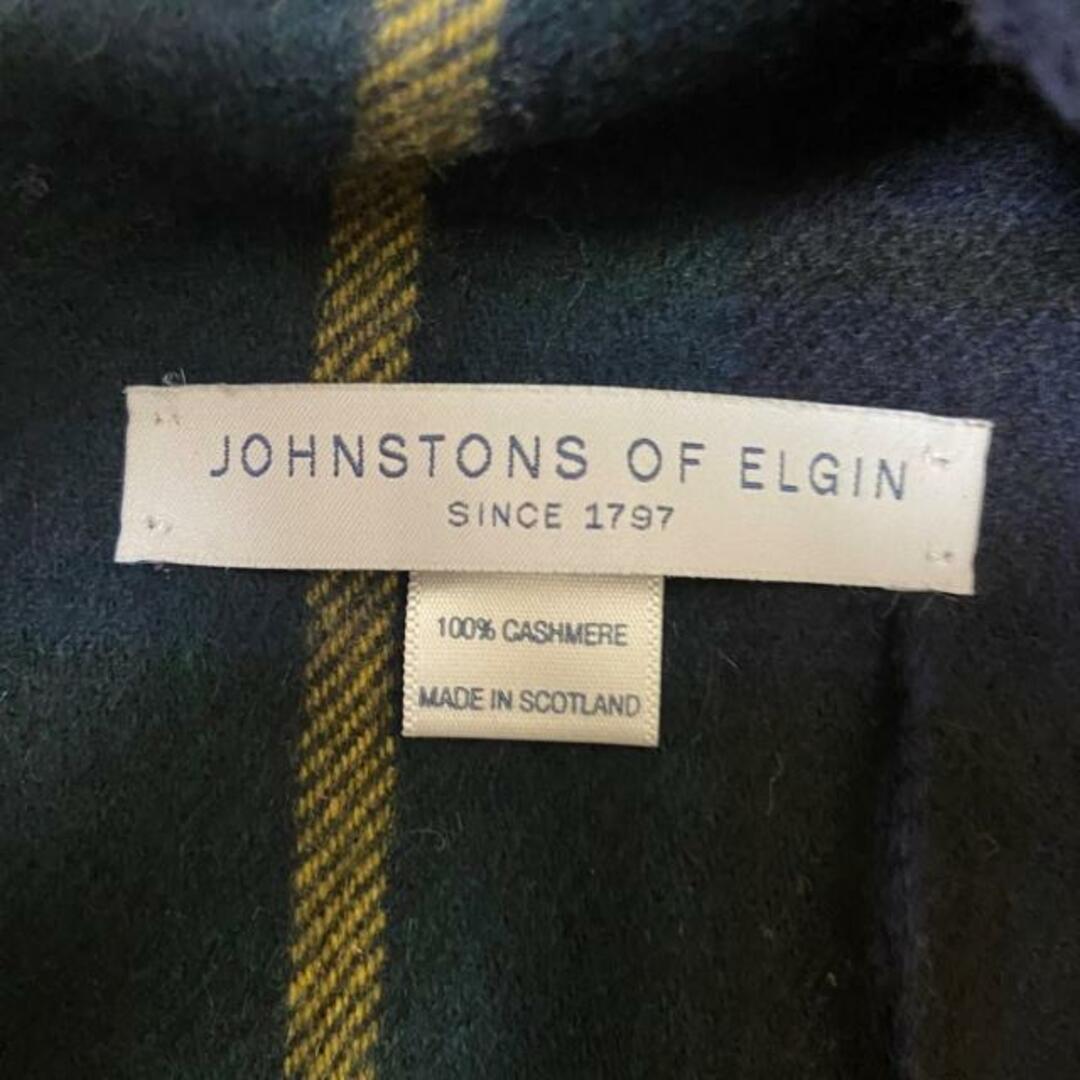 Johnstons(ジョンストンズ)のjohnstons of elgin(ジョンストンズ) ストール(ショール) - ダークグリーン×イエロー×マルチ チェック柄 カシミヤ レディースのファッション小物(マフラー/ショール)の商品写真