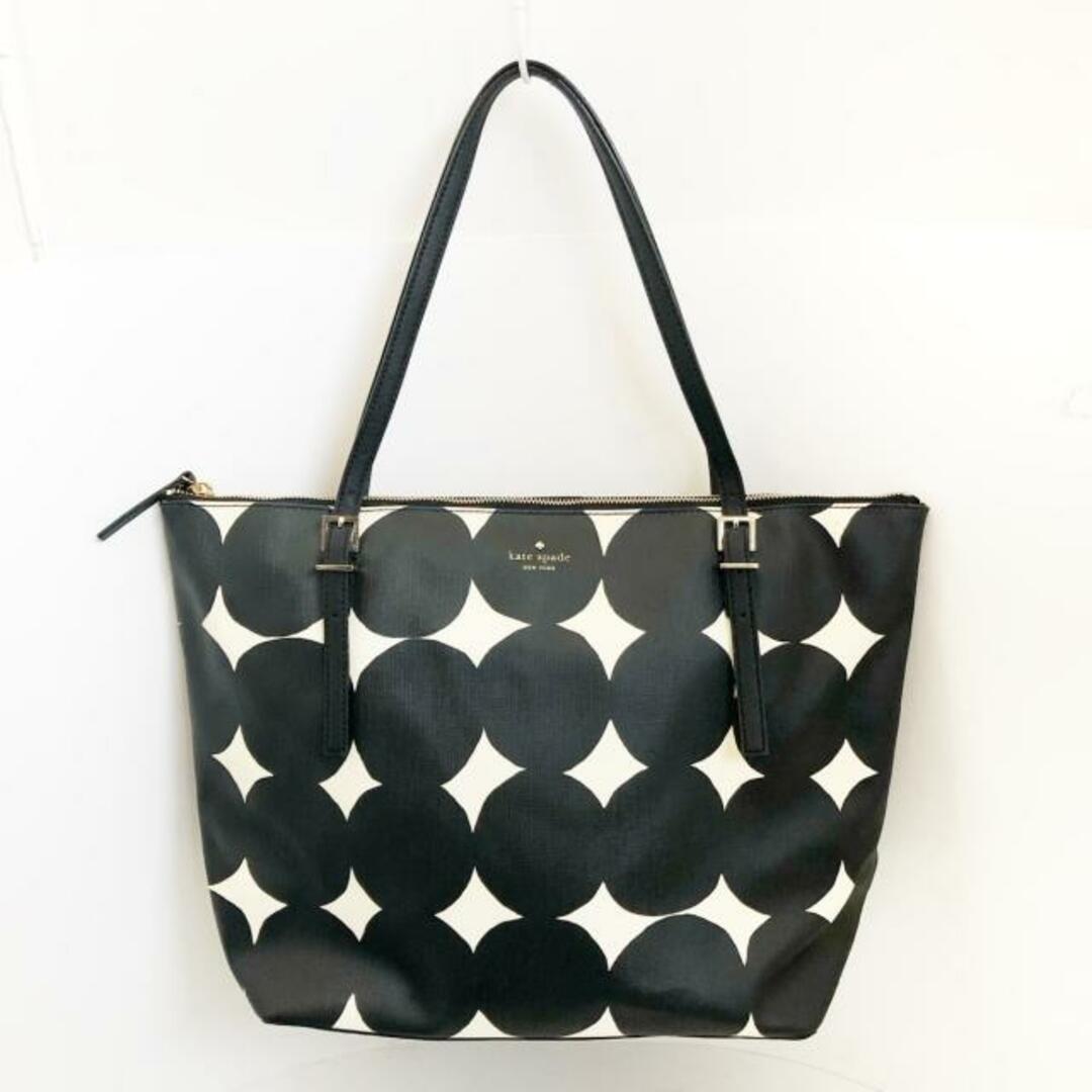 kate spade new york(ケイトスペードニューヨーク)のKate spade(ケイトスペード) ショルダーバッグ - PXRU5344 黒×アイボリー ドット柄 PVC(塩化ビニール)×レザー レディースのバッグ(ショルダーバッグ)の商品写真