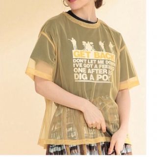 ビームス(BEAMS)の美品！Ray BEAMS チュール シアー ハーフスリーブ Tシャツ(Tシャツ(半袖/袖なし))