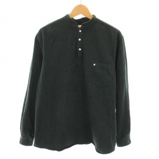 SUNSHINE+CLOUD Tシャツ ロンT ヘンリーネック 長袖 2 M 黒(Tシャツ/カットソー(七分/長袖))