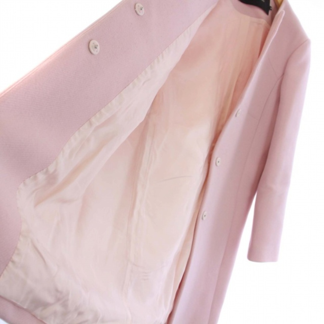タラジャーモン  TARA JARMON ノーカラーコート ロング M ピンク レディースのジャケット/アウター(その他)の商品写真