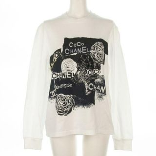 シャネル(CHANEL)のCHANEL(シャネル) 長袖Tシャツ サイズS レディース - P63300 白×黒×マルチ 20SS/カメリア/スパンコール/ラメ 綿(Tシャツ(長袖/七分))